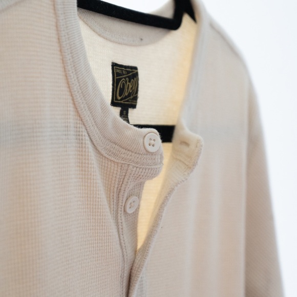Obey waffle knit Henley - off white - Picture 5 of 6